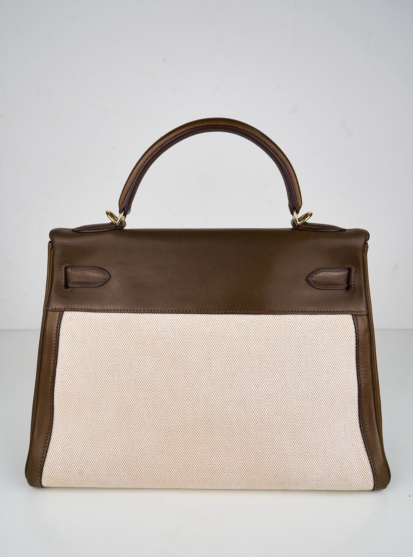 Hermes｜Kelly 32 Handbag Olive green Barenia Canvas 2002