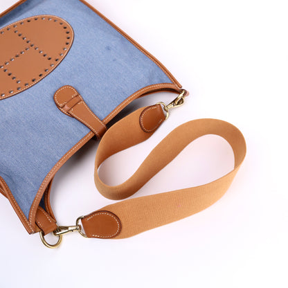 Hermes Evelyne GM in Toile Jean/Gulliver Gold 1996, shoulder strap