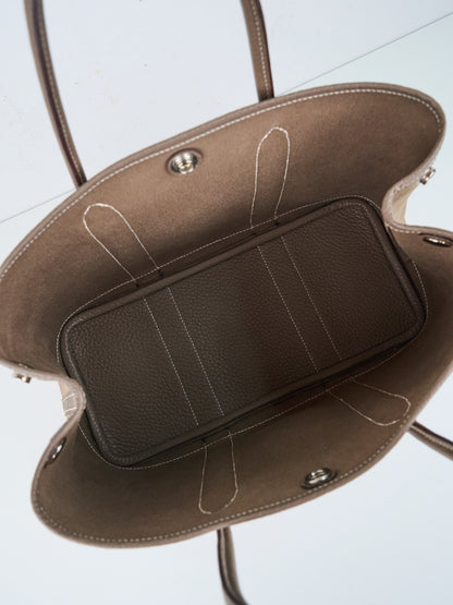 Hermes｜ Garden Party TPM Handbag Canvas Etoupe 2012