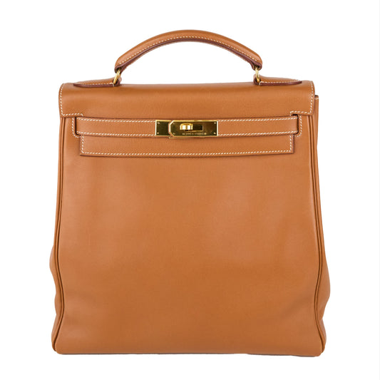 Hermes｜ Kelly Ado GM Gulliver Backpack Gold 1996