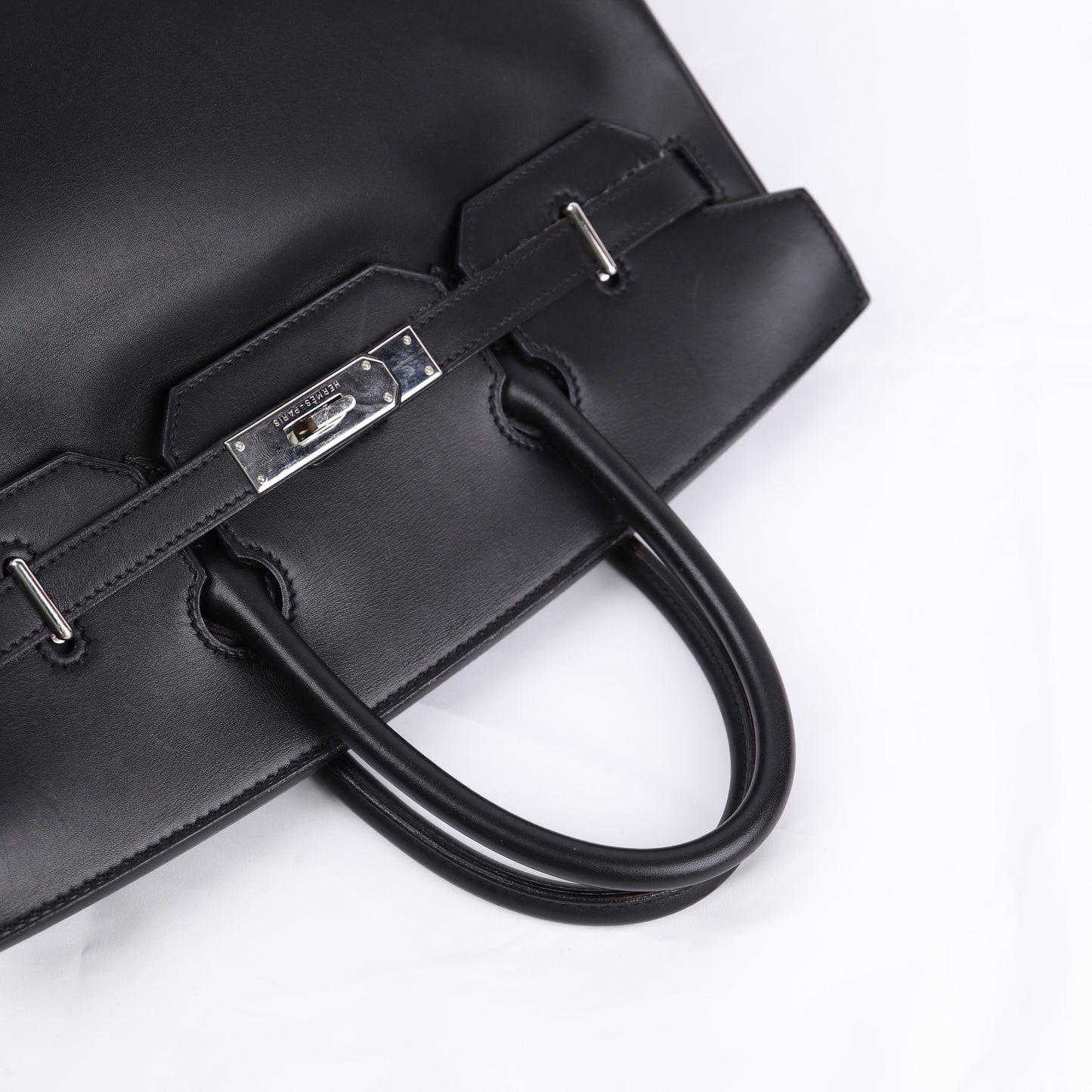 Hermes Hac 32 Handbag in Evercalf Black 2009，handle
