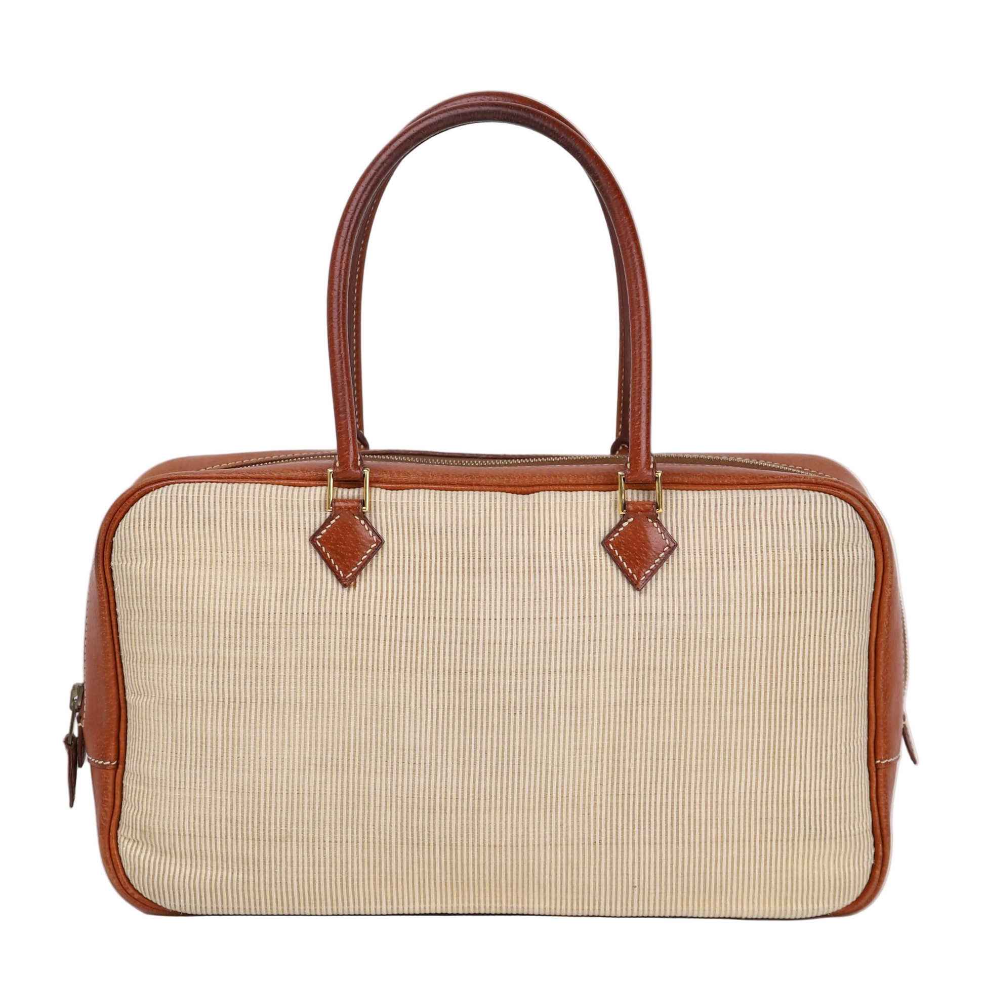 Hermes Plume Elan 28 Handbag in Peau de Porc/Crinoline 2002, front view