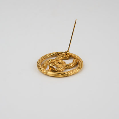 Chanel |Vintage Coco mark Brooch Gold Plated 1980s