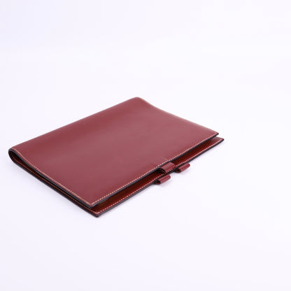 Hermes Journal Case Notebook Cover in Chamonix Rouge H 2001, left side