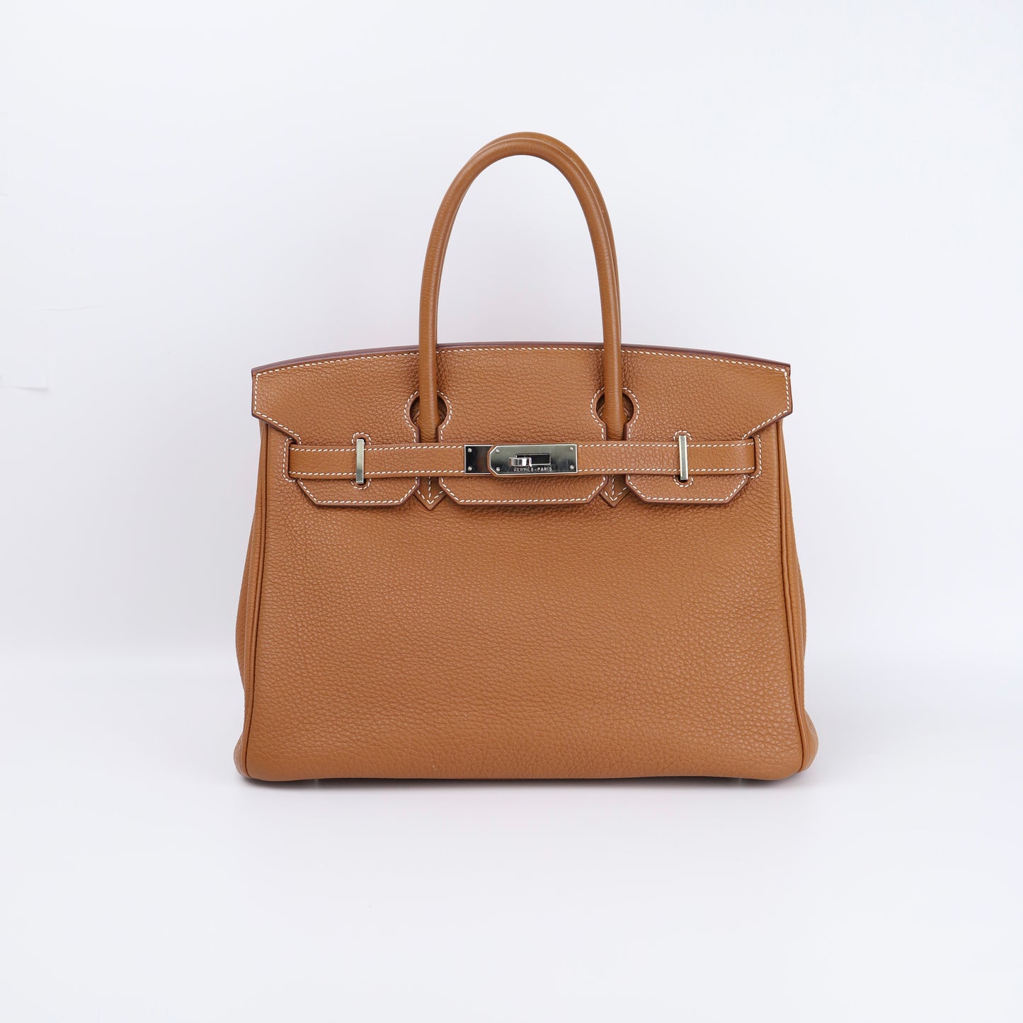 Hermes Birkin 30 Handbag in Togo Gold 2008,front view