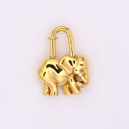 Hermes Cadena Padlock Gold plated Elephant 1997 Limited,back view