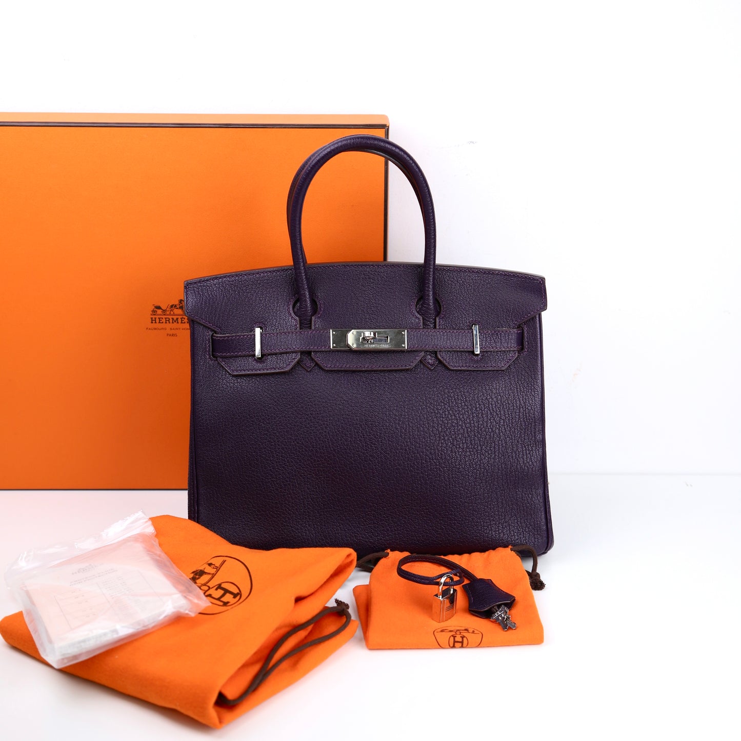 Hermès Birkin 30 Handbag in Chèvre Raisin/Lilas ,overall review