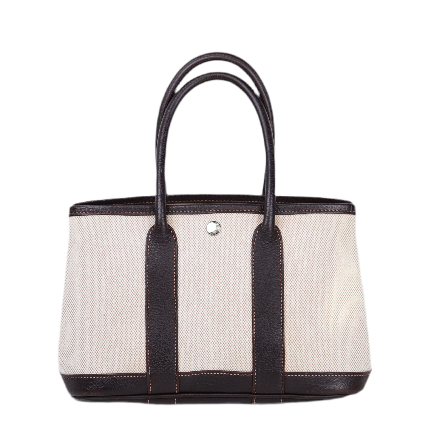 Hermès Garden Party TTPM Handbag in Ebene Buffalo/Toile 2005, front view 