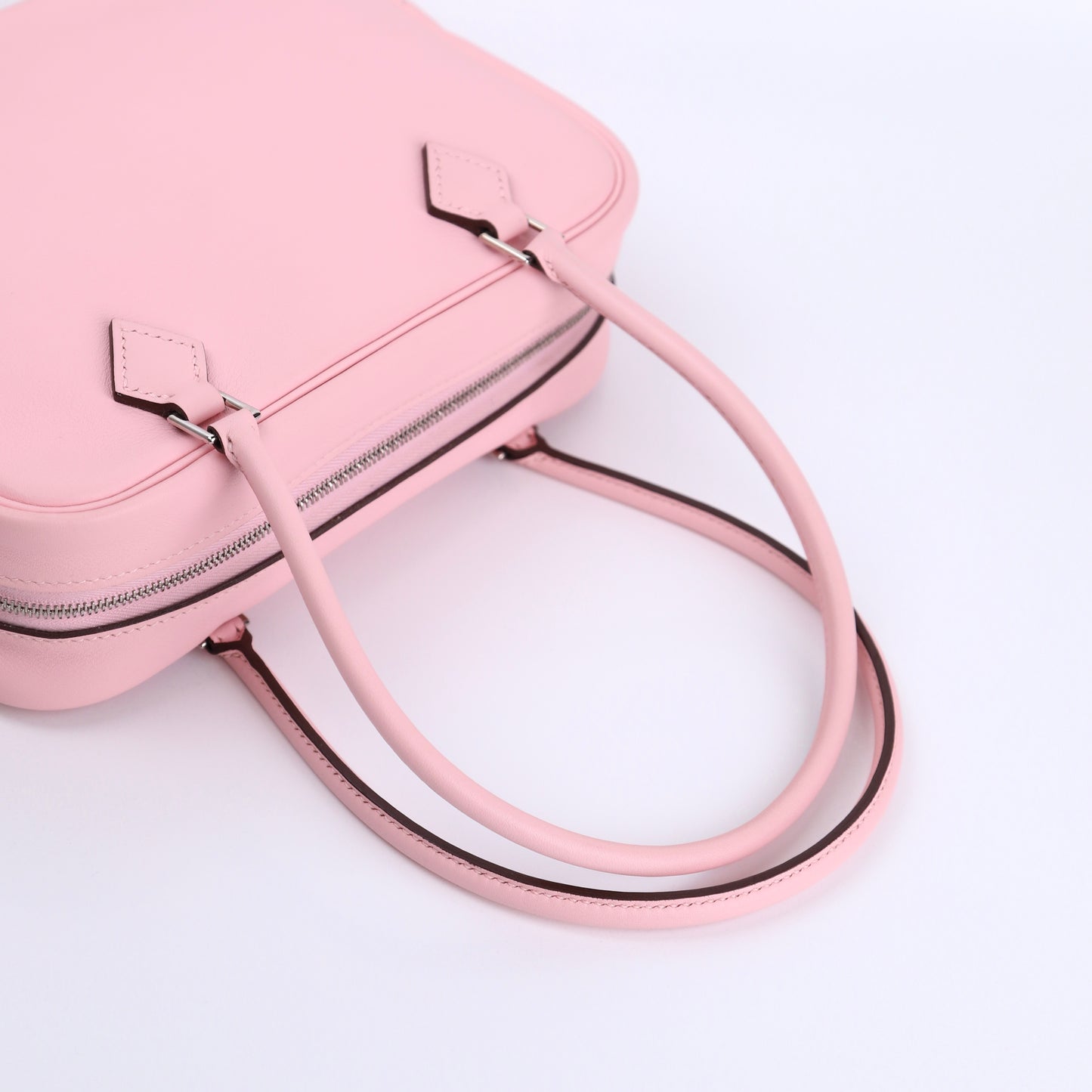 Hermes Plume Mini Handbag Plume in Rose Sakura Swift 2015, handle