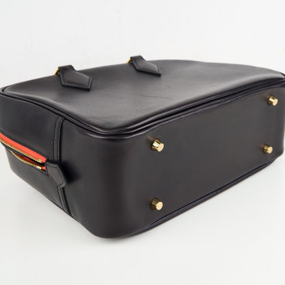 Hermes｜Plume 28 Handbag Evergrain  Black/Orange Poppy  2016