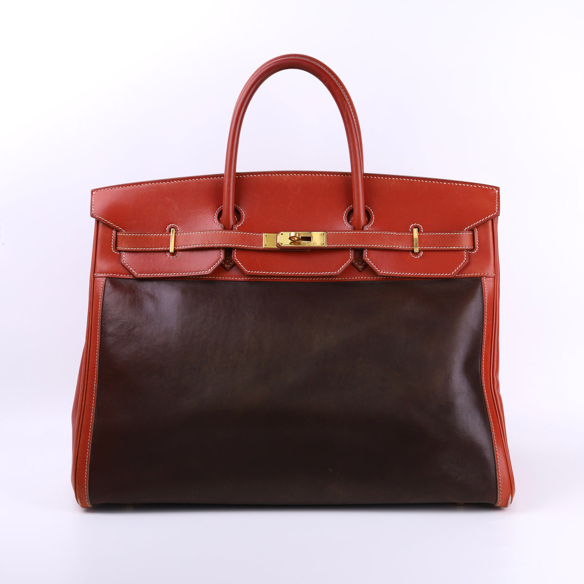 Hermes Birkin 40 in Boxcalf/Amazonia Brique/Brown 1999 GHW, front view