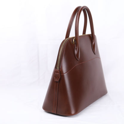 Hermes Bolide 31 Handbag in Box Calf Chocolat 2003，right view