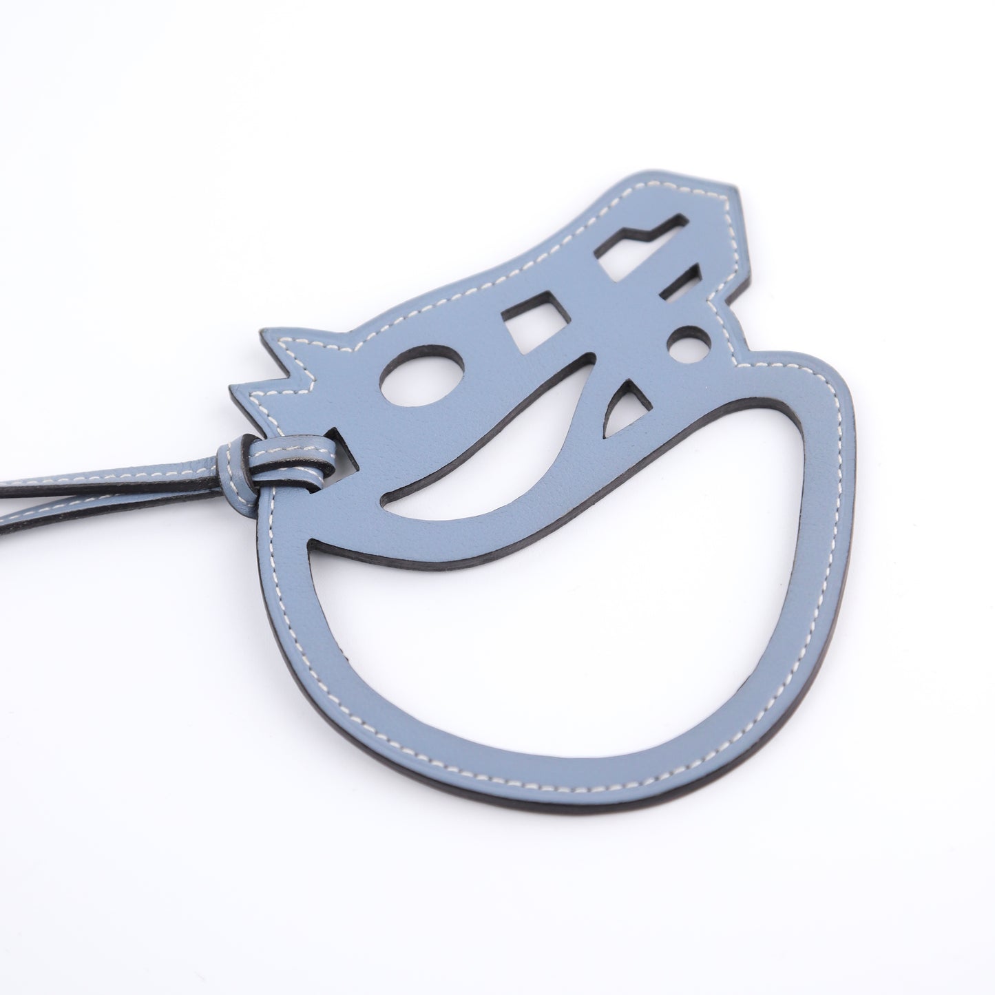 Hermes Paddock Shubal Horse Charm in Bleu Lin Swift, upside