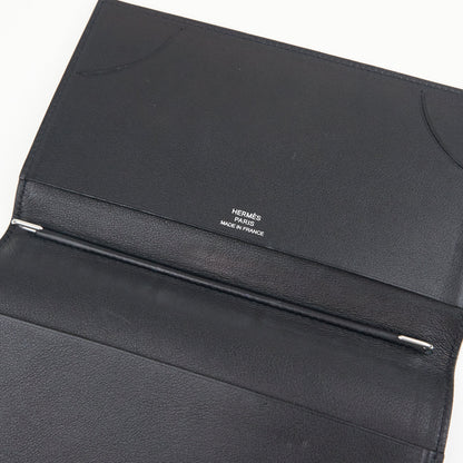 Hermes| Journal Case Passport Cover Black Evercalf 2007