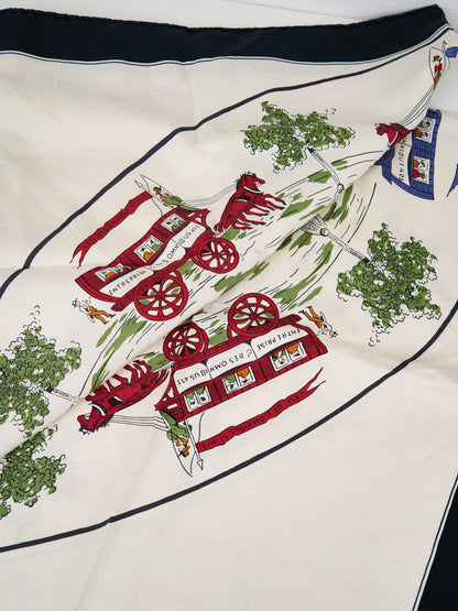 Hermes | Silk Scarf Carre 90 Jeu Des Omnibus et Dames Blanches