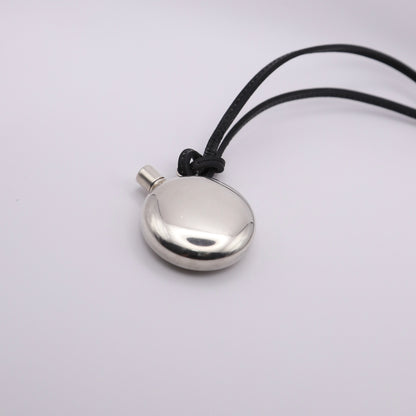 Hermes Sterling Silver Perfume Bottle Pendant Necklace，left side
