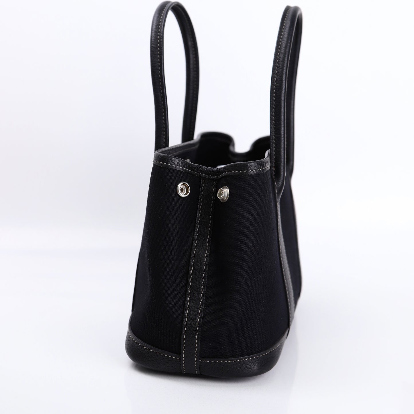 Hermes Garden Party TTPM Handbag in Black Buffalo/Canvas 2004, right side