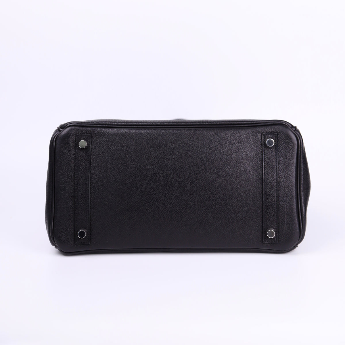 Hermes Birkin 30 in Evercolor Black 2008 PHW, bottom