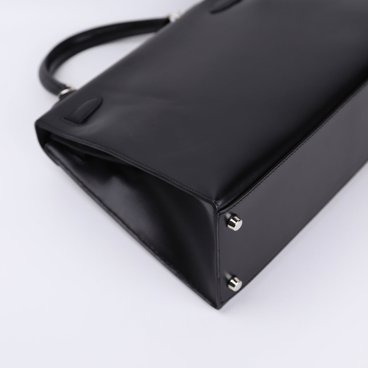 Hermes Kelly 28 Handbag in Box Calf Noir（Black）2006 PHW,corner3