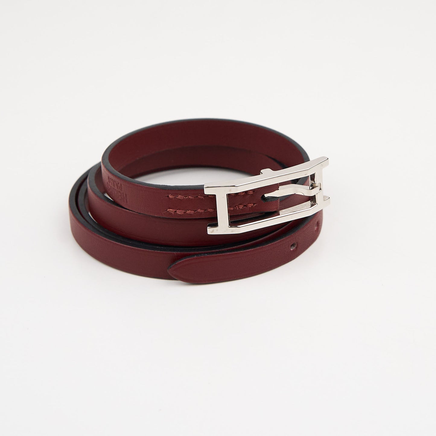 Hermes | Hapi Quad Tour Leather Bracelet Rouge H Box Calf 2006