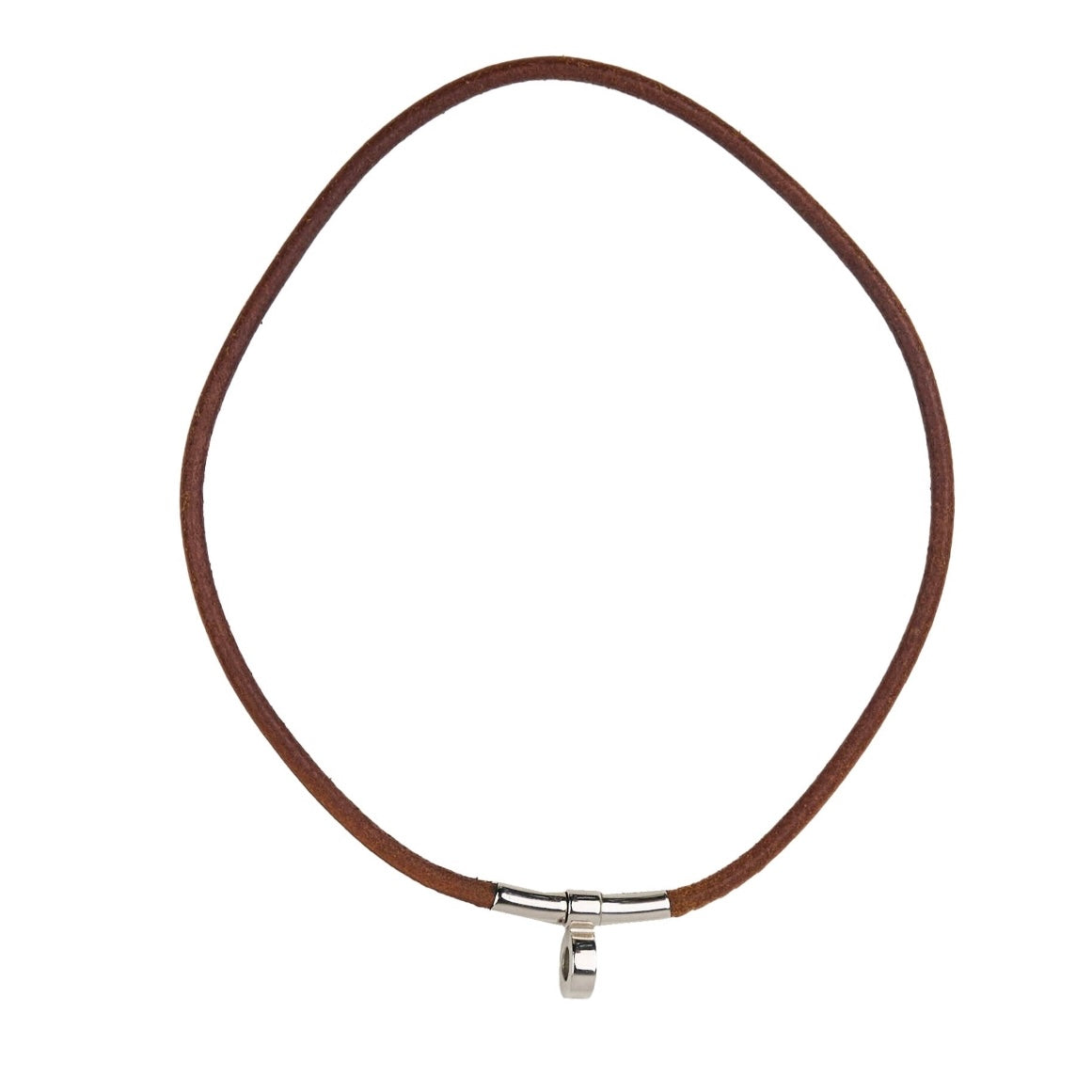 Hermes Choker  Leather  Necklace, front view