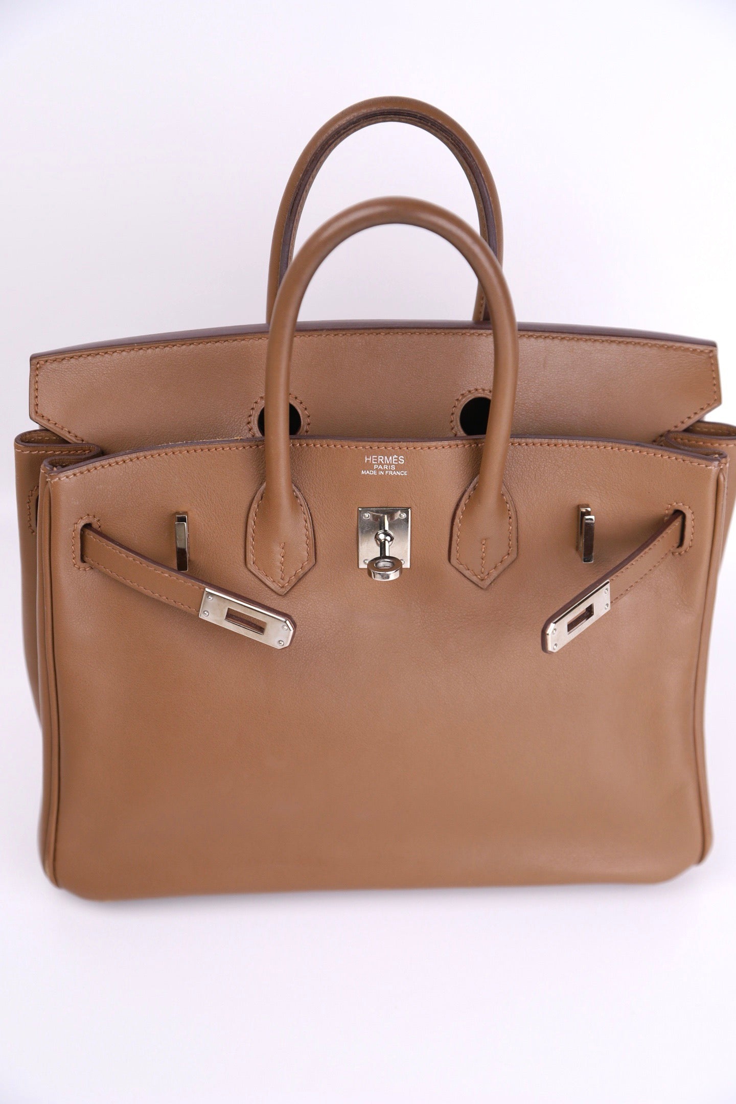 Hermes Birkin 25 Handbag in Swift Alezan 2009，logo