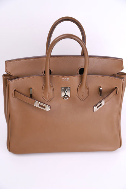 Hermes Birkin 25 Handbag in Swift Alezan 2009，logo
