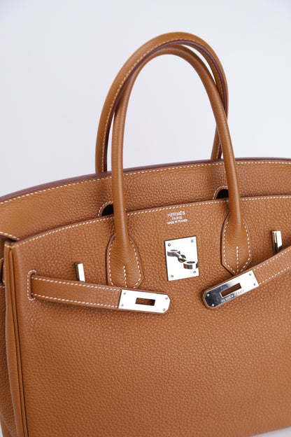 Hermes Birkin 30 Handbag in Togo Gold 2008,logo