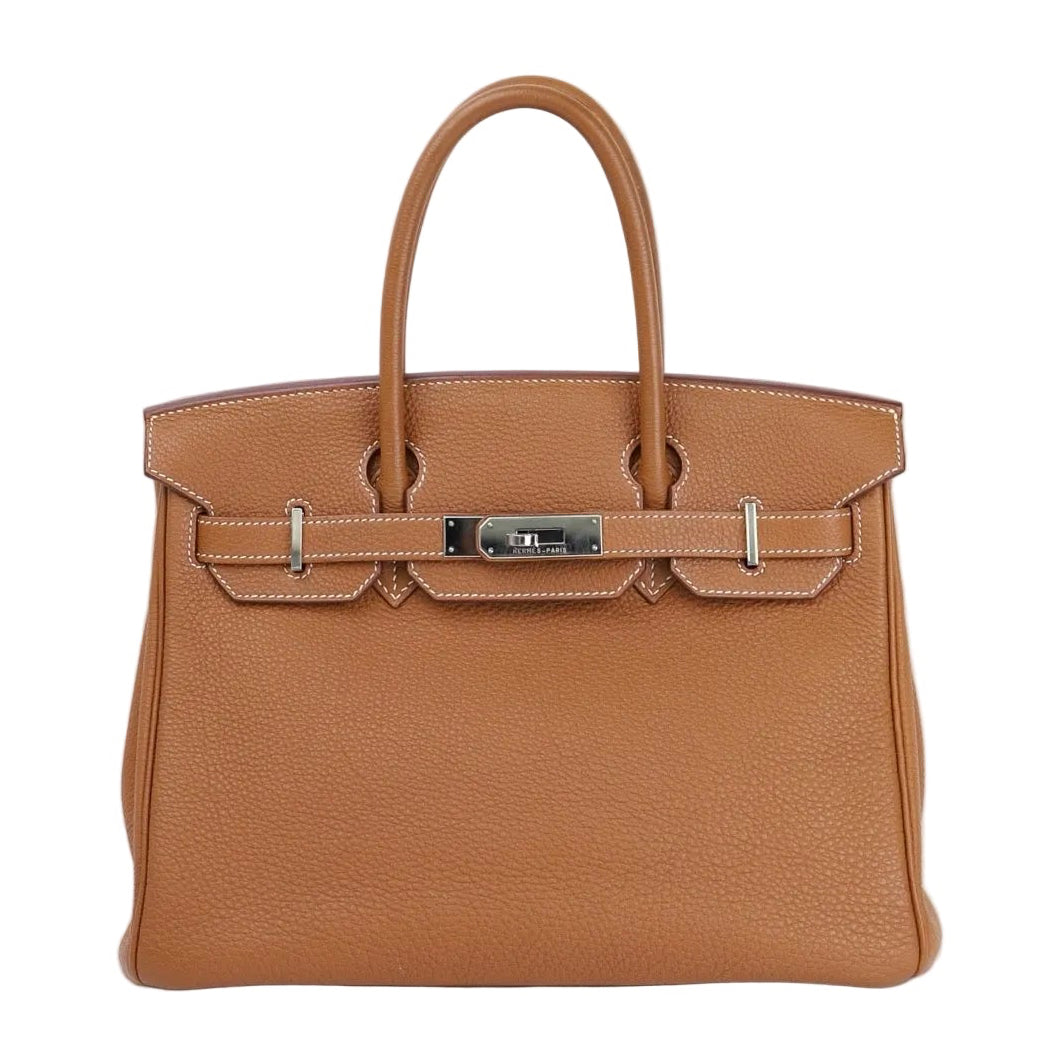 Hermes Birkin 30 Handbag in Togo Gold 2008,front view