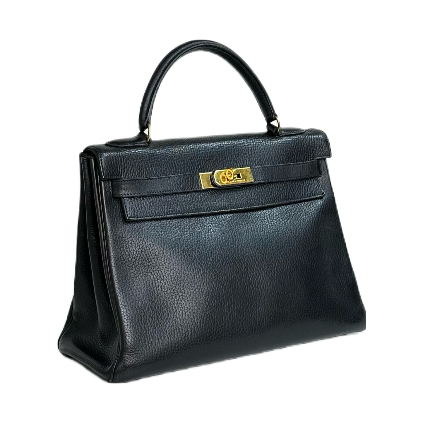 Hermes｜Kelly 32 Handbag  Black Ardennes   1991