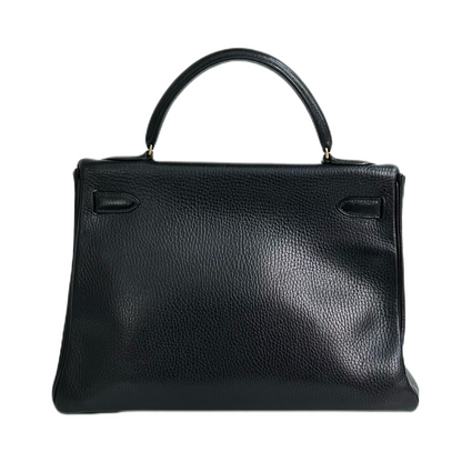 Hermes｜Kelly 32 Handbag  Black Ardennes   1991