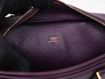 Hermes｜ Plume Mini Handbag Box Calf Raisin 2002