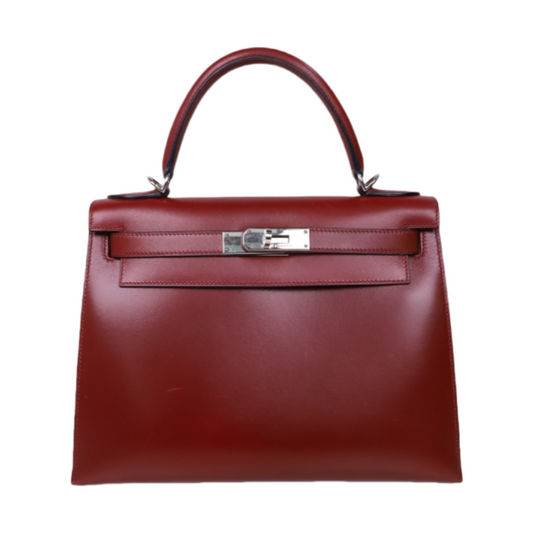 Hermes｜ Kelly 28 Handbag Box Calf Rough H 2001