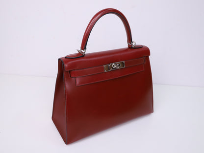 Hermes｜ Kelly 28 Handbag Box Calf Rough H 2001