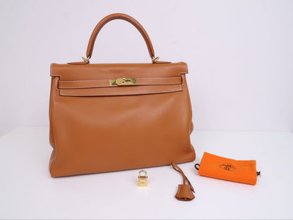 Hermes｜ Kelly 35 Handbag  Swift 2001 Gold