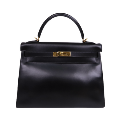 Hermes｜Kelly32 手提包 Box小牛皮 口D 2000年