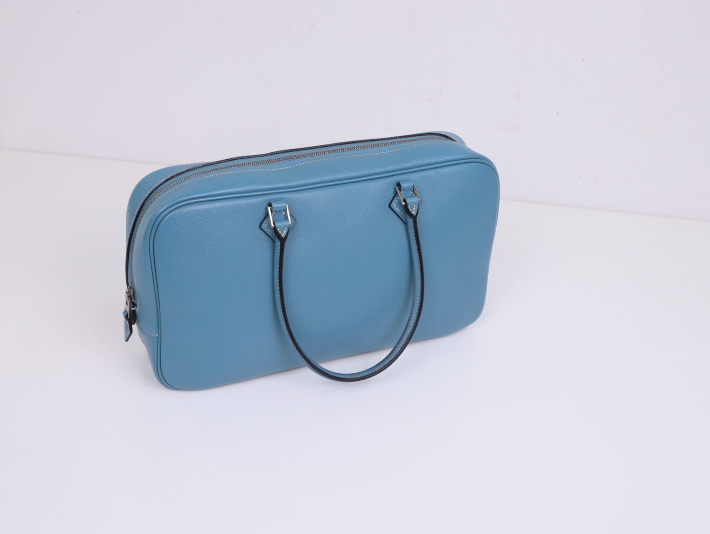 Hermes｜ Plume Elan 28 Handbag Epsom 2006  Blue Jean