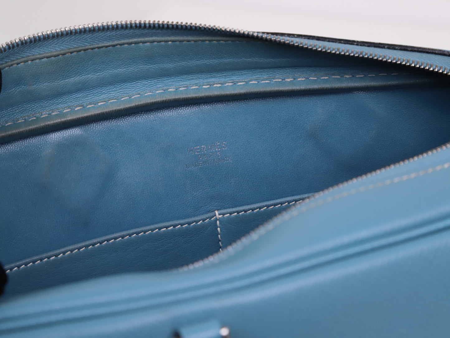 Hermes｜ Plume Elan 28 Handbag Epsom 2006  Blue Jean