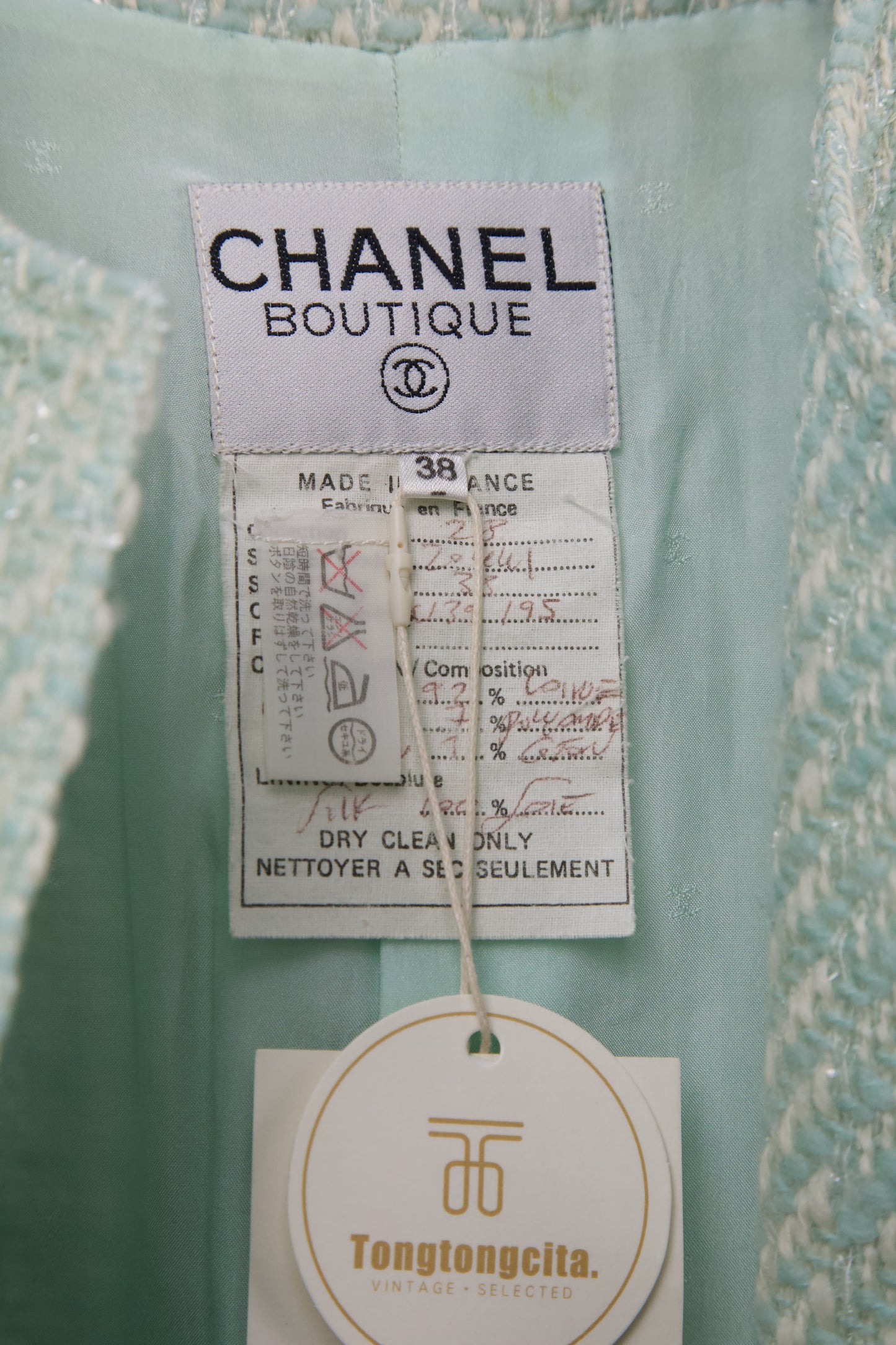 Chanel | Tweed Light Green Jacket 1992