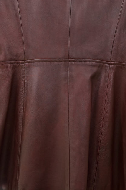 Chanel | Burgundy Leather Blazer Jacket  97A