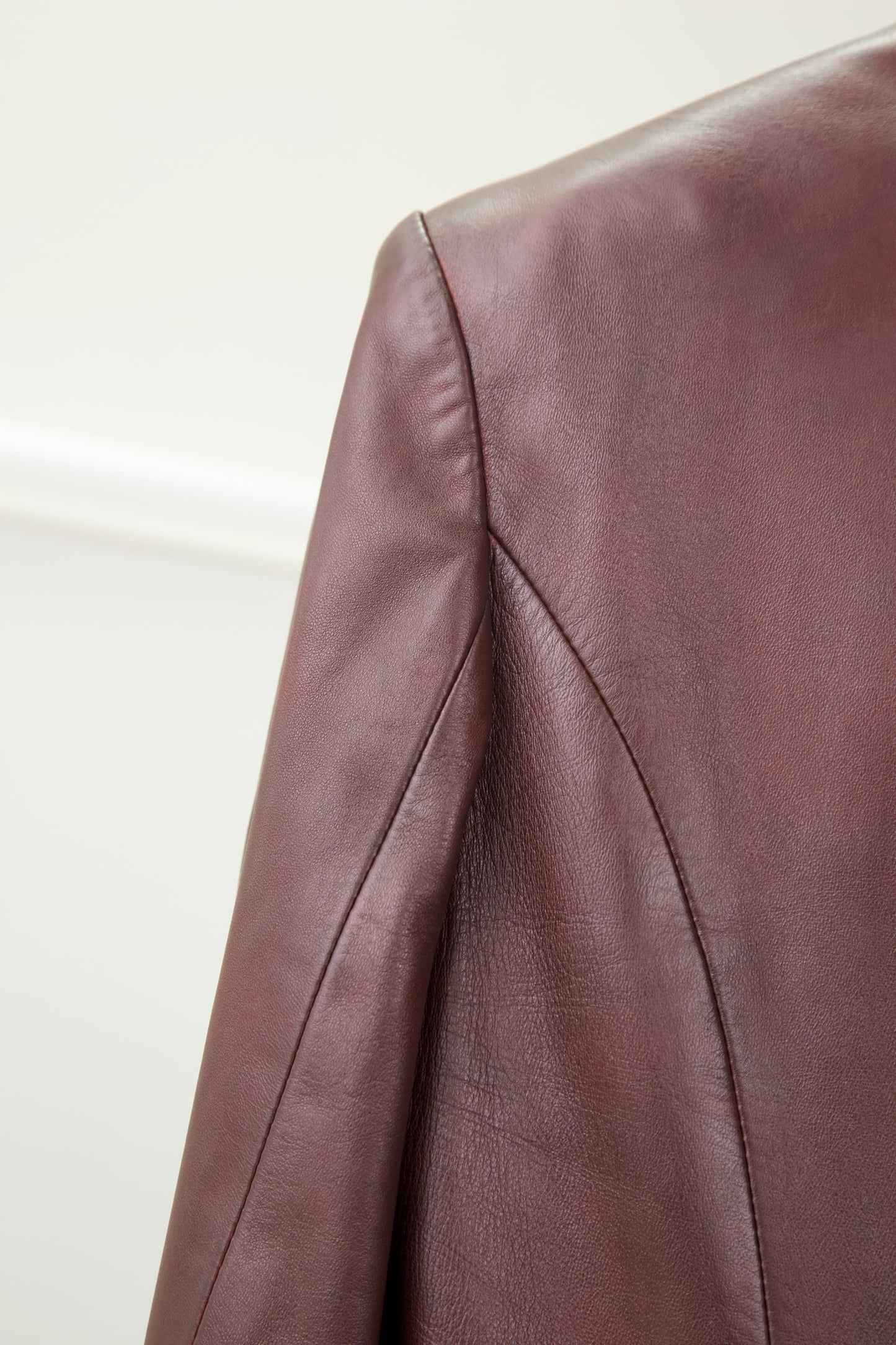 Chanel | Burgundy Leather Blazer Jacket  97A