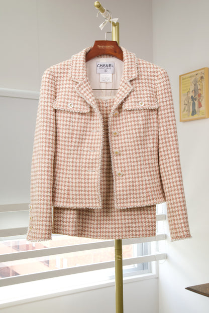 Chanel | Tweed Blazer&Skirt Setup Peach Pink   97P