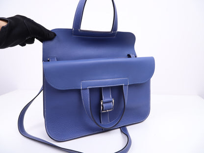 Hermes｜ Halzan 31 Shoulder bag Blue Saphir 2018 Taurriloon Clemence