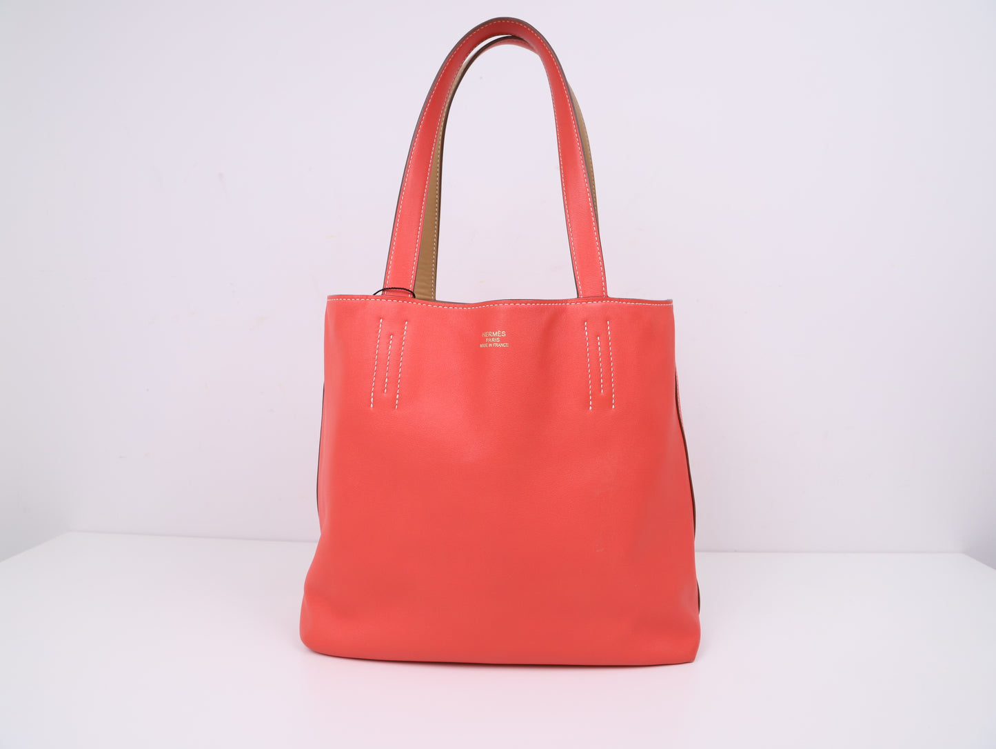 Hermes｜ Double Sens 28 shoulder bag  Swift  Natural Sable/Rose Jaipur 2012