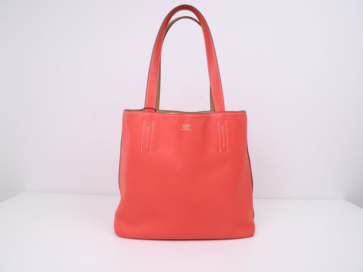 Hermes｜ Double Sens 28 shoulder bag  Swift  Natural Sable/Rose Jaipur 2012